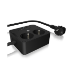 ICY BOX IB-MPS2220B-CH power extension 1.9 m 2 AC outlet(s) Indoor Black