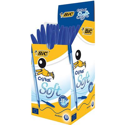 Image of BIC Cristal Soft Blue Stick ballpoint pen Medium 50 pc(s)
