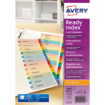 Avery Readyindex Divider Jan-Dec Punched 190gsm Card White with Coloured Mylar Tabs 02002501