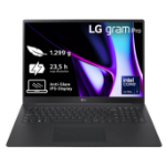 LG Gram Pro 17Z90SP-G Intel Core Ultra 7 155H Laptop 43.2 cm (17") WQXGA 16 GB LPDDR5x-SDRAM 1 TB SSD Wi-Fi 6E (802.11ax) Windows 11 Home Black