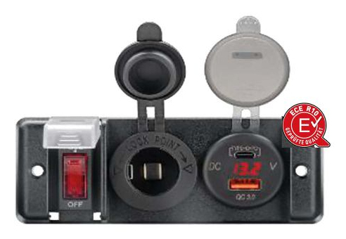 EU Product - Switch panel with integrated USB built-in charger with LED - open cable ends thumbnail