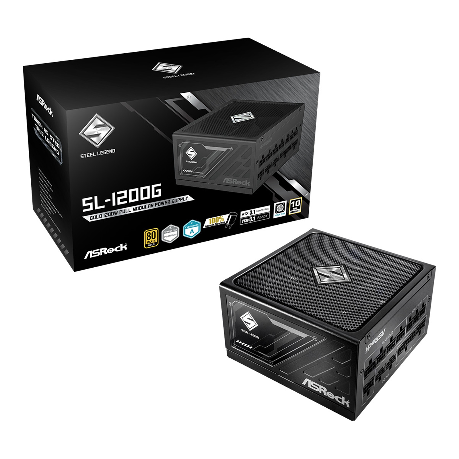 Asrock SL-1200G 1200W ATX Power Supply Unit. 80 PLUS GOLD Certified. 1