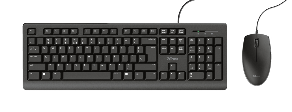 Trust Primo tangentbord Mus inkluderad USB QWERTY Engelska (USA) Svart
