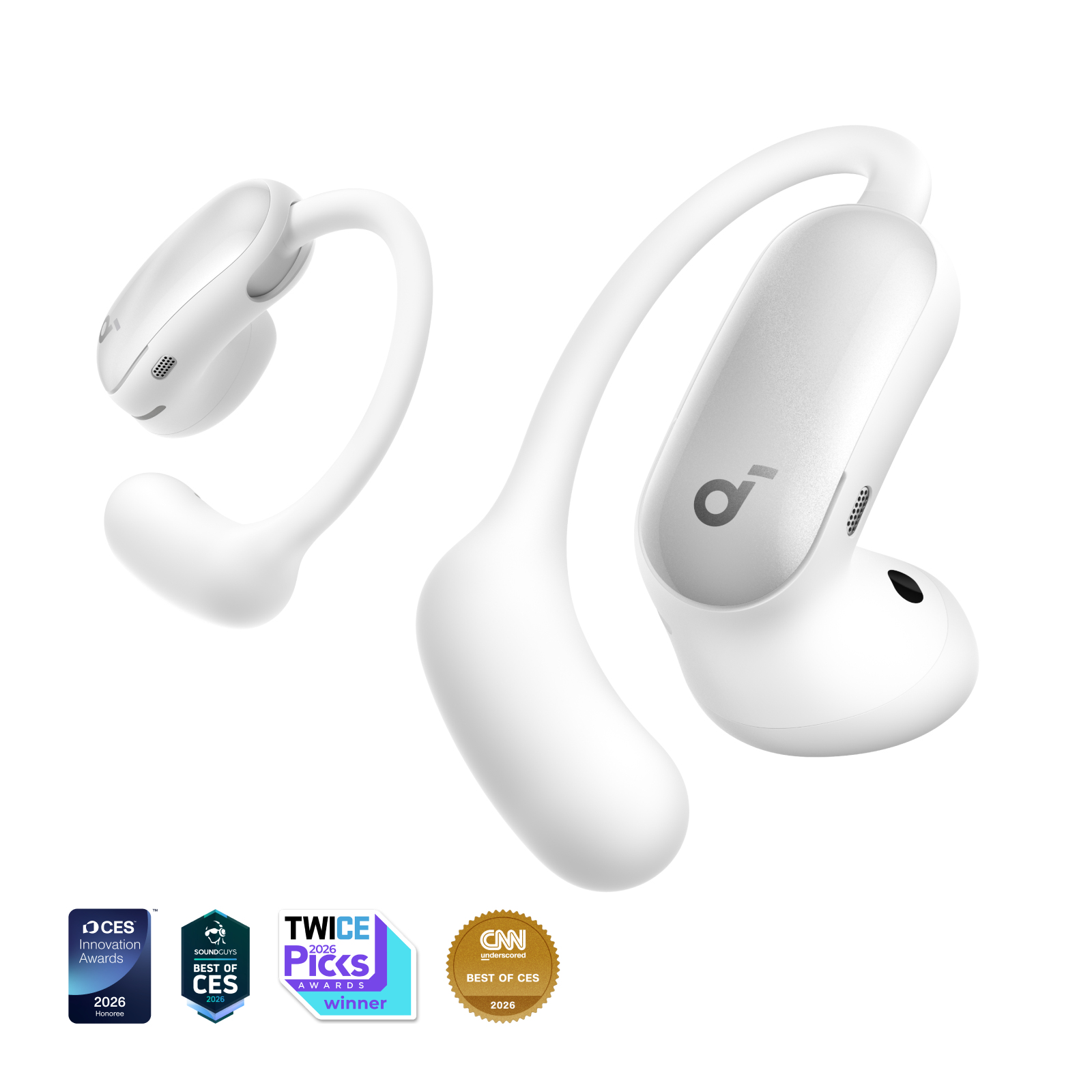 Soundcore AeroFit 2 Pro 2-in-1 Hybrid Earbuds, White