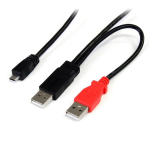 StarTech.com 1 ft USB Y Cable for External Hard Drive - Dual USB A to Micro B