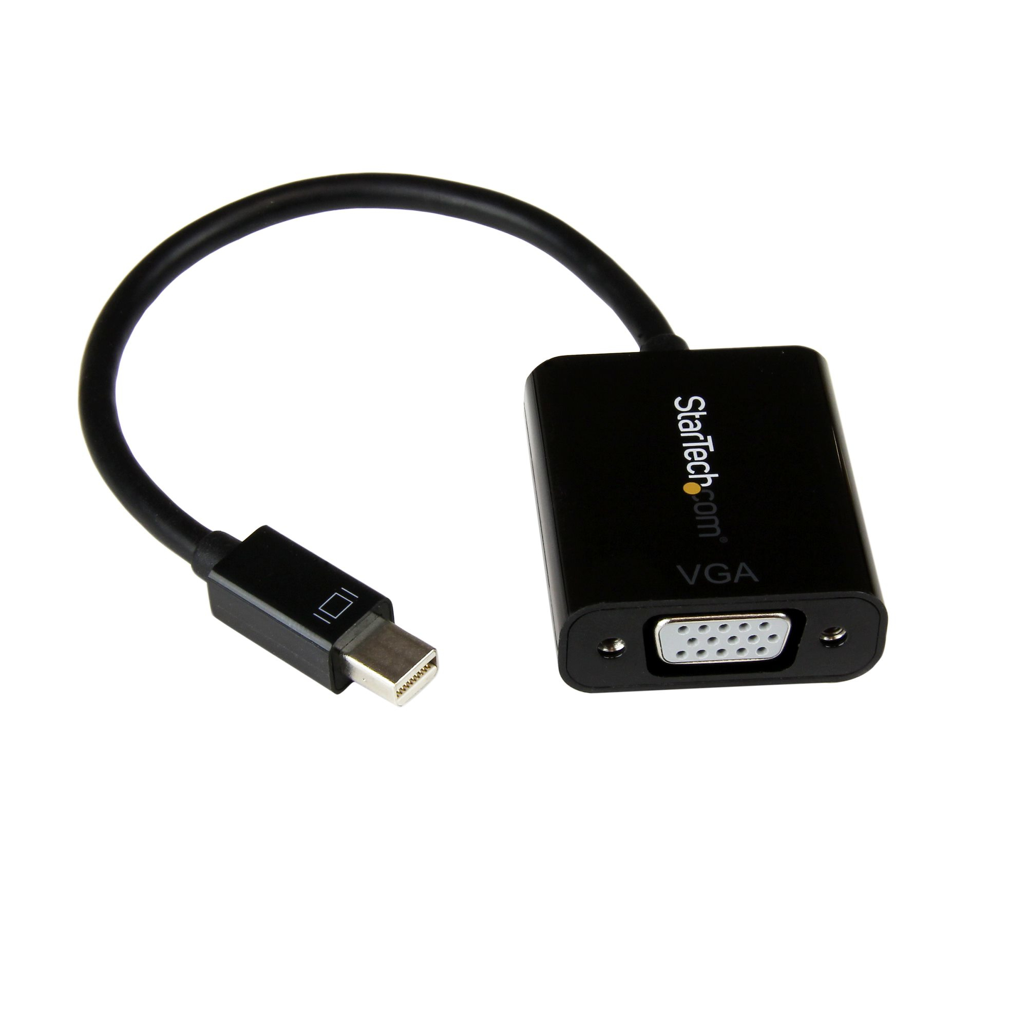 StarTech.com Mini DisplayPort to VGA Adapter - Active Mini DP to VGA Converter - 1080p Video - mDP or Thunderbolt 1/2 Mac/PC to VGA Monitor/Projector/Display - mDP 1.2 to VGA Dongle - Black