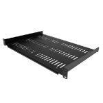 StarTech.com 1U Server Rack Shelf - Universal Vented Rack Mount Cantilever Tray for 19" Network Equipment Rack & Cabinet - Durable Design - Weight Capacity 55lb/25kg - 12" Deep Shelf, Black SHELF-1U-12-FIXED-V