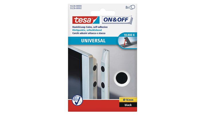 Image of TESA 55226-00 - Black - Round - 1.6 cm - 8 pc(s)