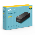 TP-LINK TL-POE170S Omada PoE++ Injector, 2 Gigabit Ports, 802.3af/at/bt, Integrated Power Supply, Wall Mountable, Plug & Play