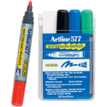 ARTLINE 577 DRY SAFE WHITEBOARD MARKERS BULLET 2.0MM WALLET 4