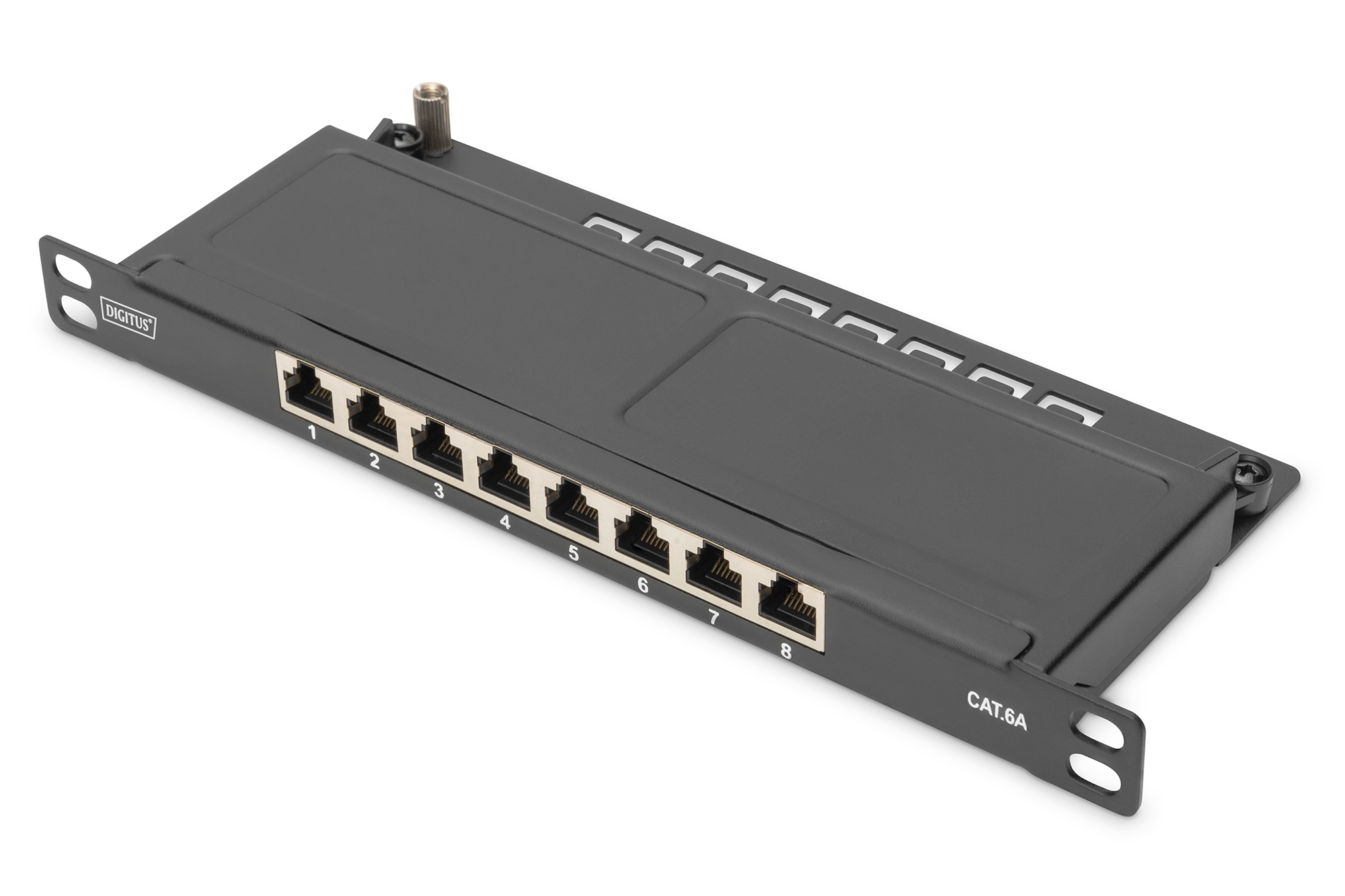 Image of Digitus CAT 6A Patch Panel, shielded, 8-port, 0.5U, 10", black
