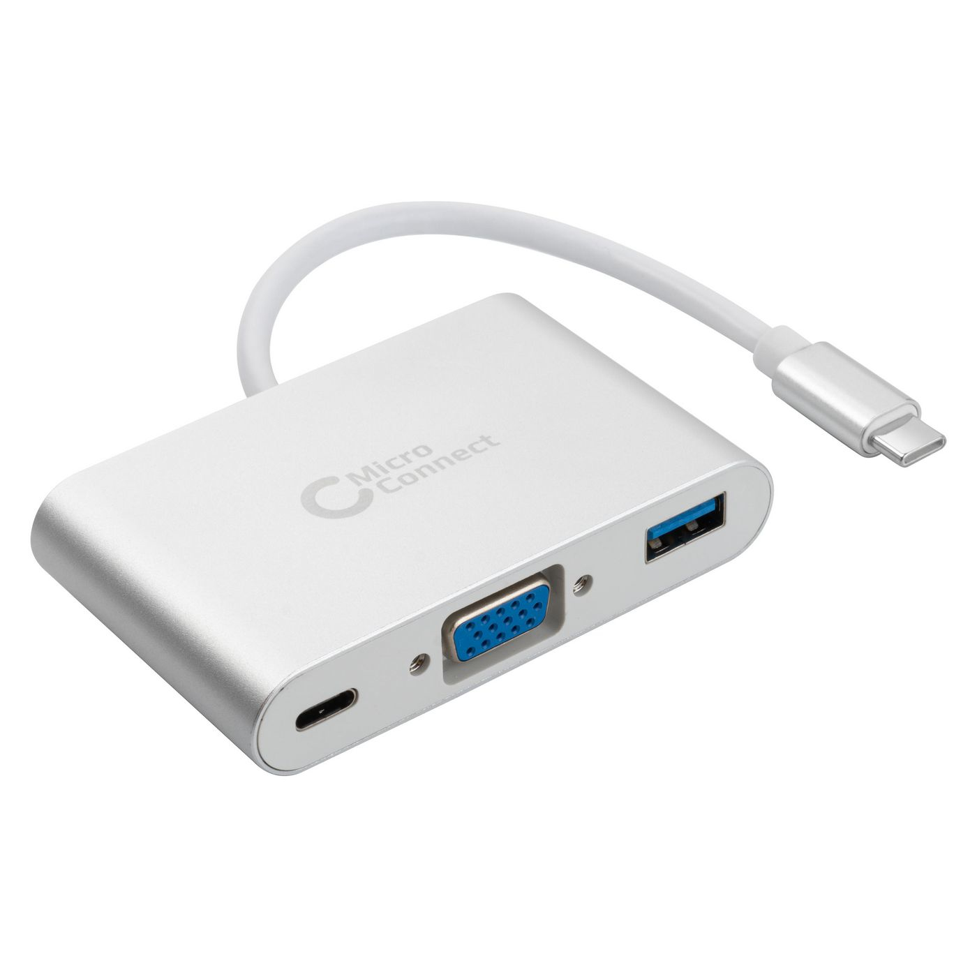 Microconnect 0.2m USB C - USB/VGA/USB USB graphics adapter White