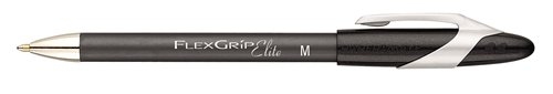 Image of Papermate Ballpen PM Flexgrip Elite, Black, 12 Clip-on retractable...