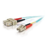 C2G 2m LC-SC 10Gb 50/125 OM3 Duplex Multimode PVC Fibre Optic Cable (LSZH) - Aqua