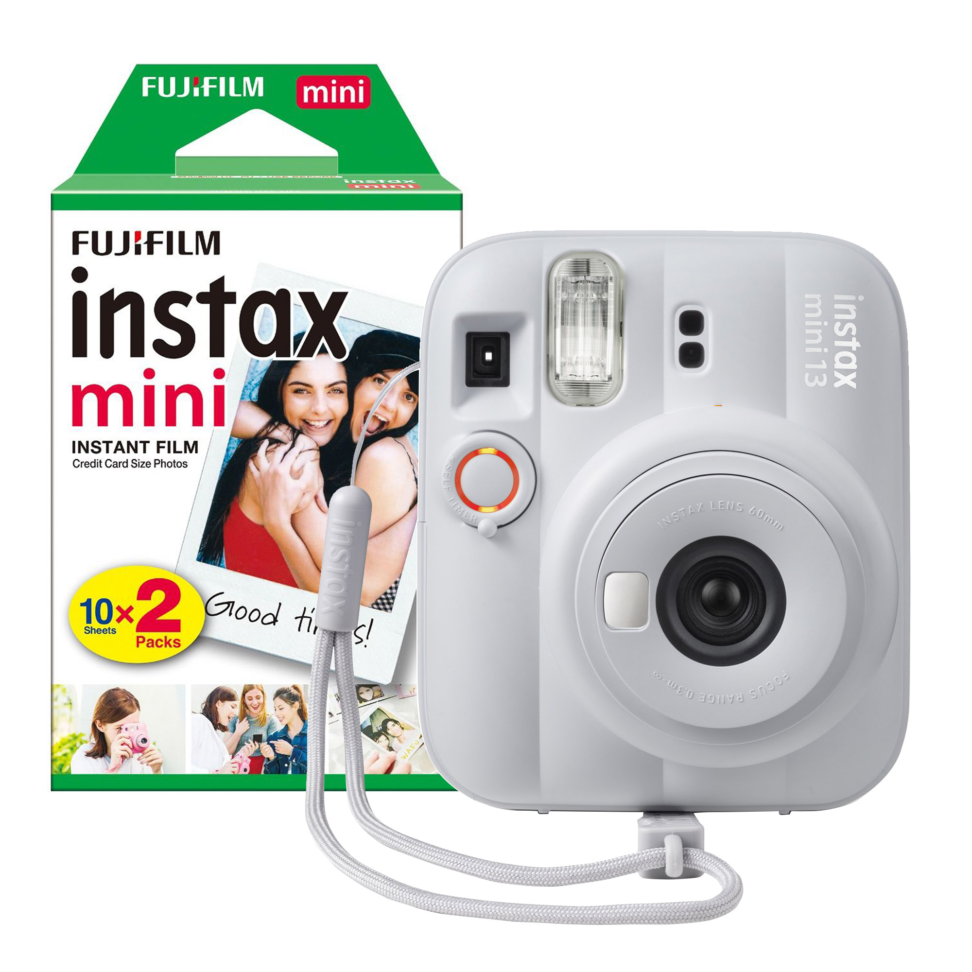 Fujifilm White Instax Mini 13 Instant Camera - Clay - Camera + 20 Shot