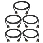 Eaton P568-006-5PK HDMI cable 70.9" (1.8 m) HDMI Type A (Standard) Black