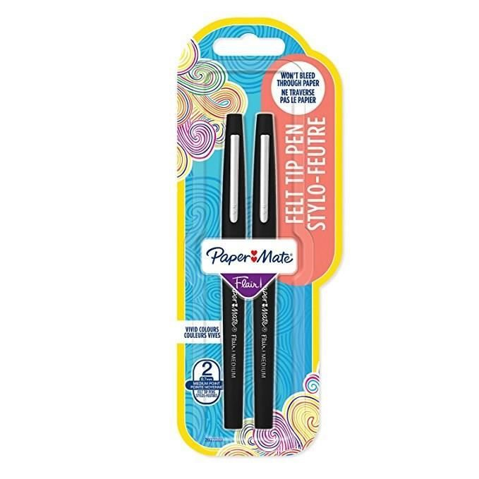 Papermate Flair Original felt pen Medium Black 2 pc(s)