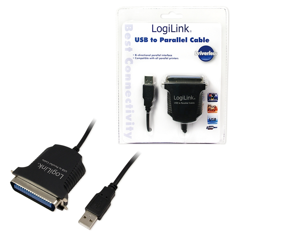 Photos - Cable (video, audio, USB) LogiLink AU0003C parallel cable 1.5 m Black 