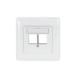 LogiLink Keystone Faceplate 90� for 2 modules, straight outlet, signal white