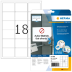 HERMA Removable labels A4 63.5x46.6 mm white Movables/removable paper matt 450 pcs.