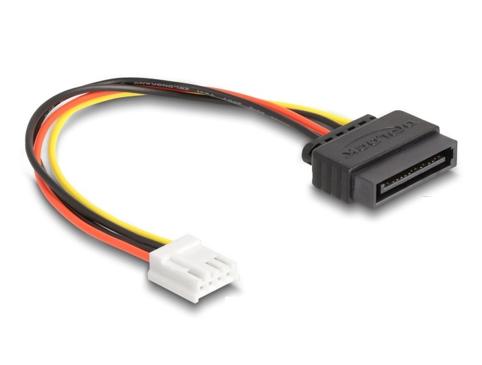 DeLOCK SATA Power Cable 15 pin plug to 1 x Floppy 4 pin female 15 cm