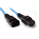 ACT Netsnoer C13 IEC Lock - C14 blauw 0,5 m, PC1109