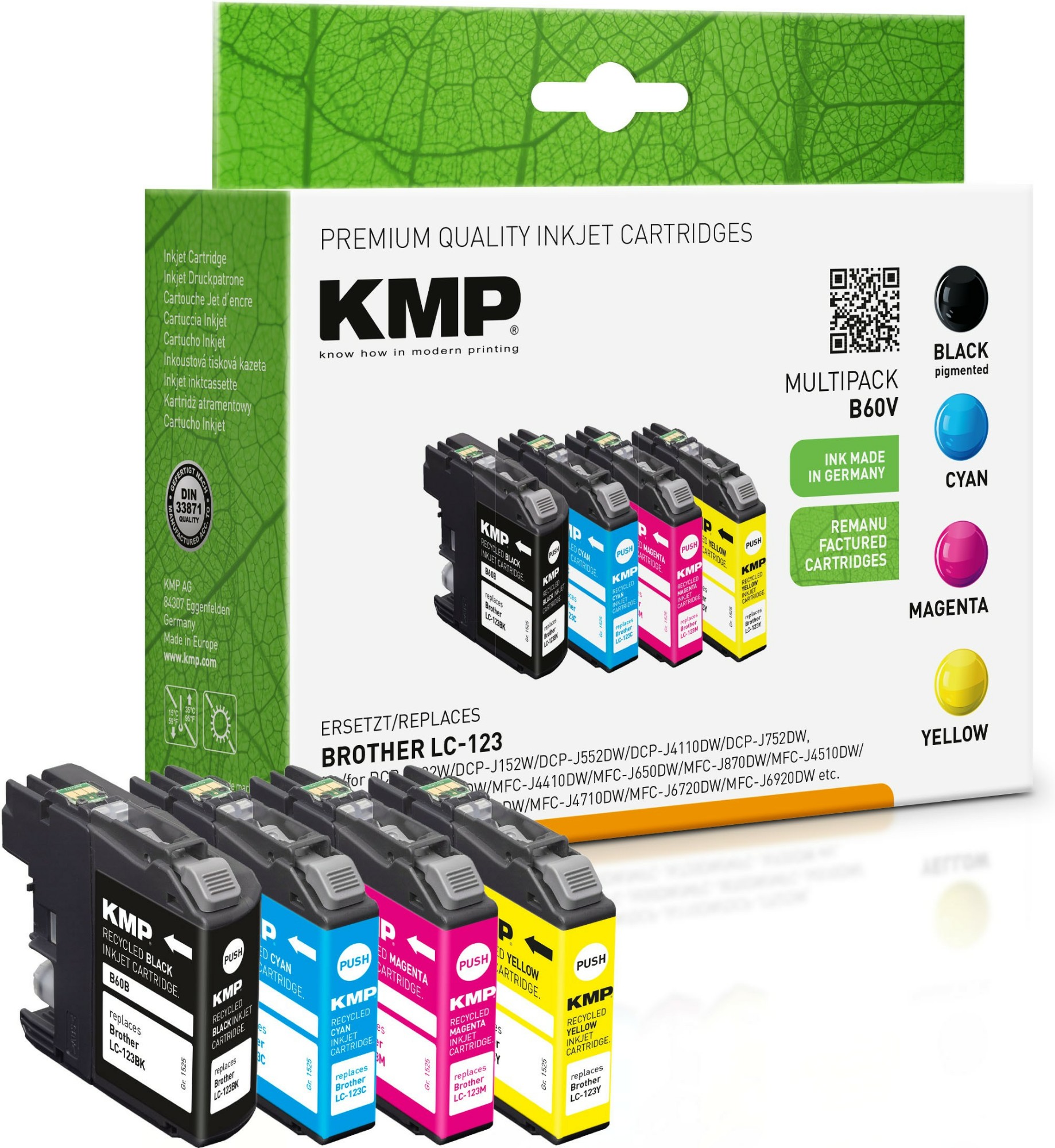 KMP 1525,4005 ink cartridge 4 pc(s) Compatible Black, Cyan, Magenta, Yellow