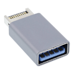 InLine USB 3.2 adapter, internal USB-E front panel male to USB-A female