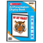 Tiger A3 Presentation Display Book 40 Pocket Black