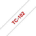 Brother TC-102 DirectLabel red on Transparent 12mm x 7,7m for Brother P-Touch TC 9-12mm