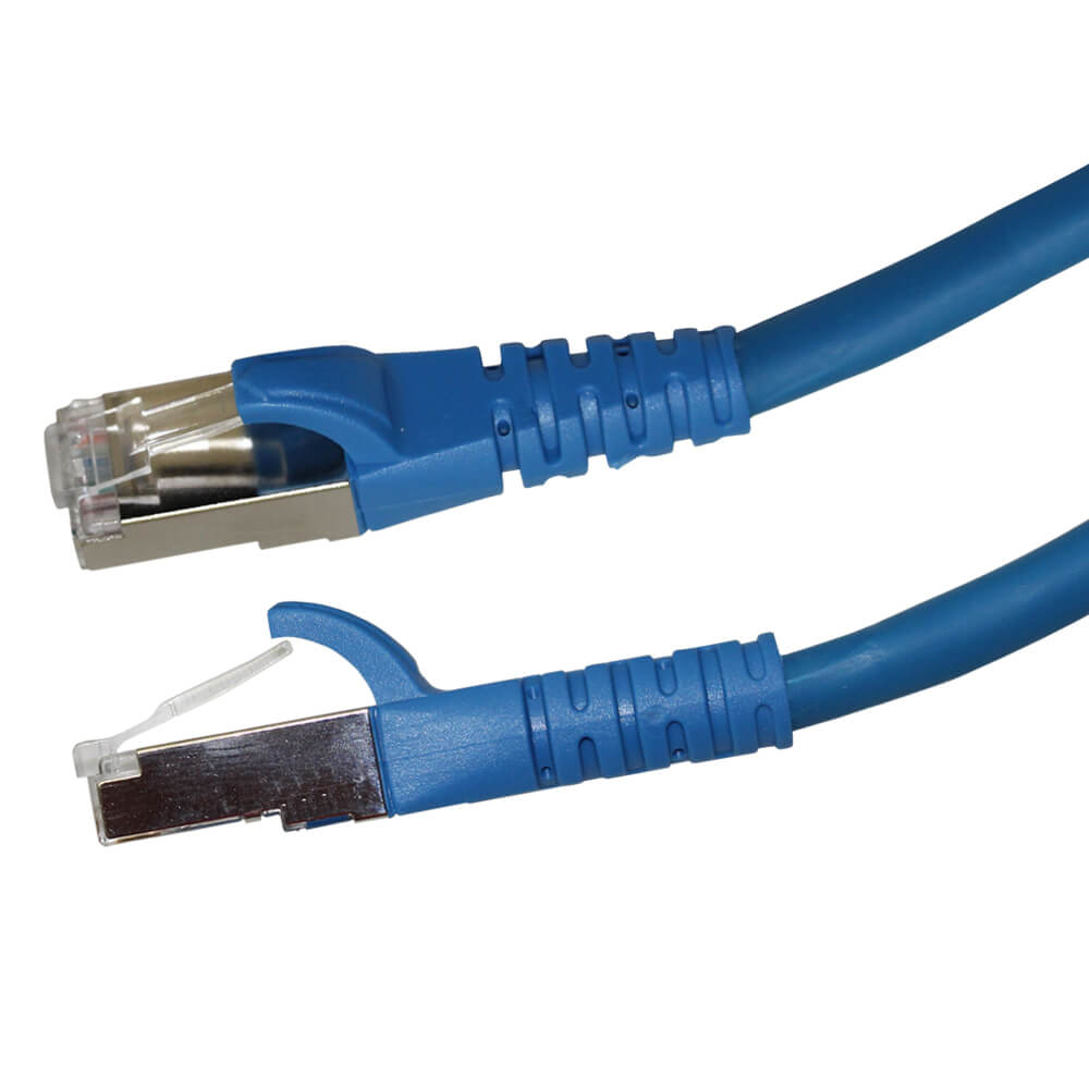 Videk Cat6A Booted LSZH 10g S/FTP RJ45 Patch Cable Blue 0.3m