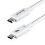 StarTech.com 1.5ft (50cm) Thunderbolt 5 Cable, 80Gbps/Up to 120Gbps, 240W PD, 8K 60Hz, Certified Thunderbolt Cable, Compatible w/Thunderbolt 4/USB4/USB-C - White