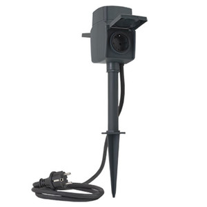 Image of REV 0088807112 power extension 1.4 m 2 AC outlet(s) Outdoor Black