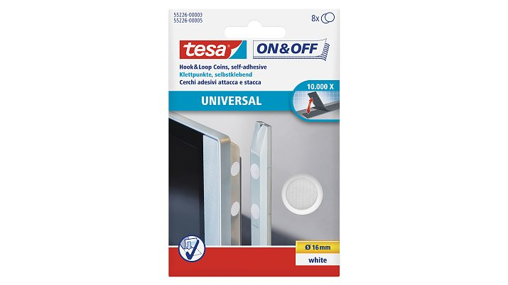 Image of TESA 55226-03 - White - Round - 1.6 cm - 8 pc(s)