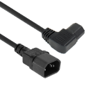 ACT Netsnoer C14 - C15 (haaks links) IEC60320 zwart 0,6 m