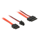 DeLOCK 0.3m, SATAIII 7p + 4p/Slim SATAIII 13p SATA-kabel 0,3 m SATA 7-pin + Molex (4-pin) SATA 13-pin Slimline Zwart, Rood