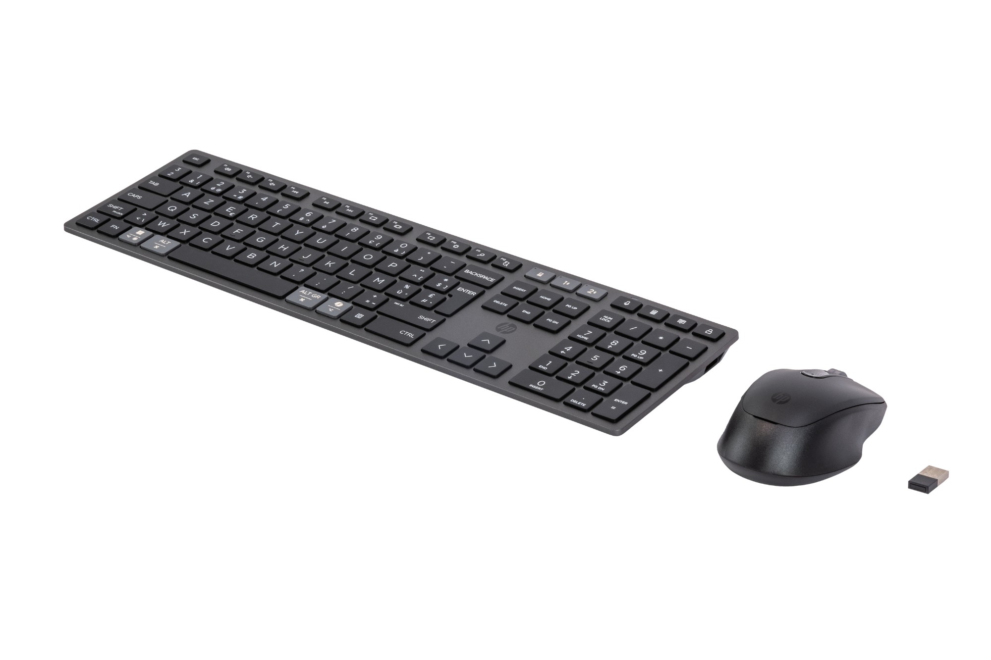 HP 720 Multi-Device Rechargeable Wireless and Mouse Combo keyboard Mouse included Home USB + Bluetooth AZERTY Belgian Black