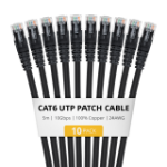 StarTech.com 5m Black Cat6 Ethernet Cable, 10 Pack, Snagless, 100W PoE, UTP, 24AWG Pure Bare Copper Wire, RJ45 Network Patch Cord w/Strain Reliefs, Individually Tested