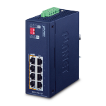 PLANET IP30 Industrial 4-port Gigabit Ethernet (10/100/1000) Power over Ethernet (PoE) Blue