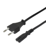Deltaco 1902297 power cable Black 1.5 m CEE7/16 IEC C7