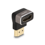 DeLOCK HDMI Adapter male to female 90° upwards angled 8K 60 Hz grey metal