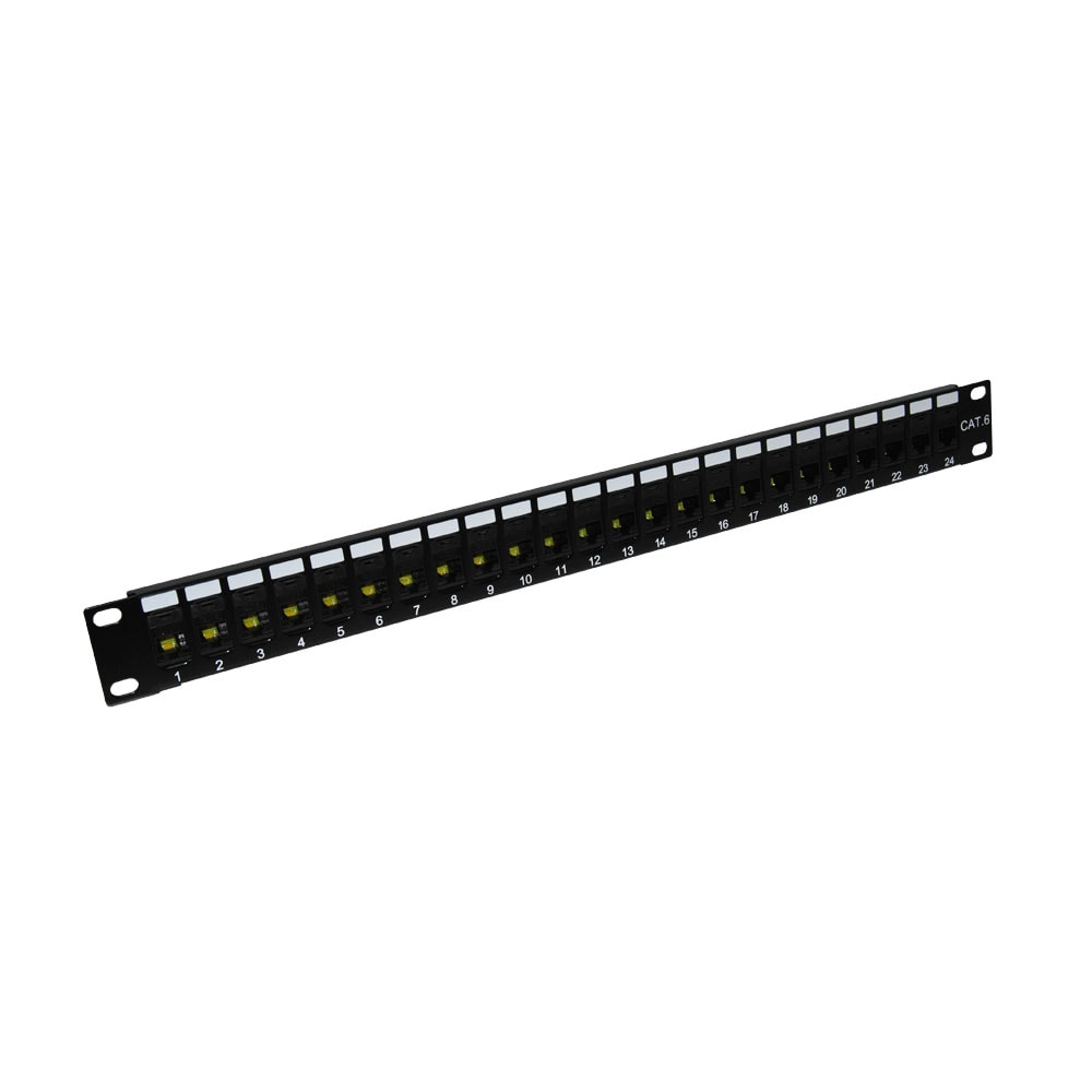 Videk 1U 24 Port Cat6 UTP Through Coupler Patch Panel