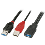 Lindy USB 3.0 DualPower 2xAM/AF 0,5m