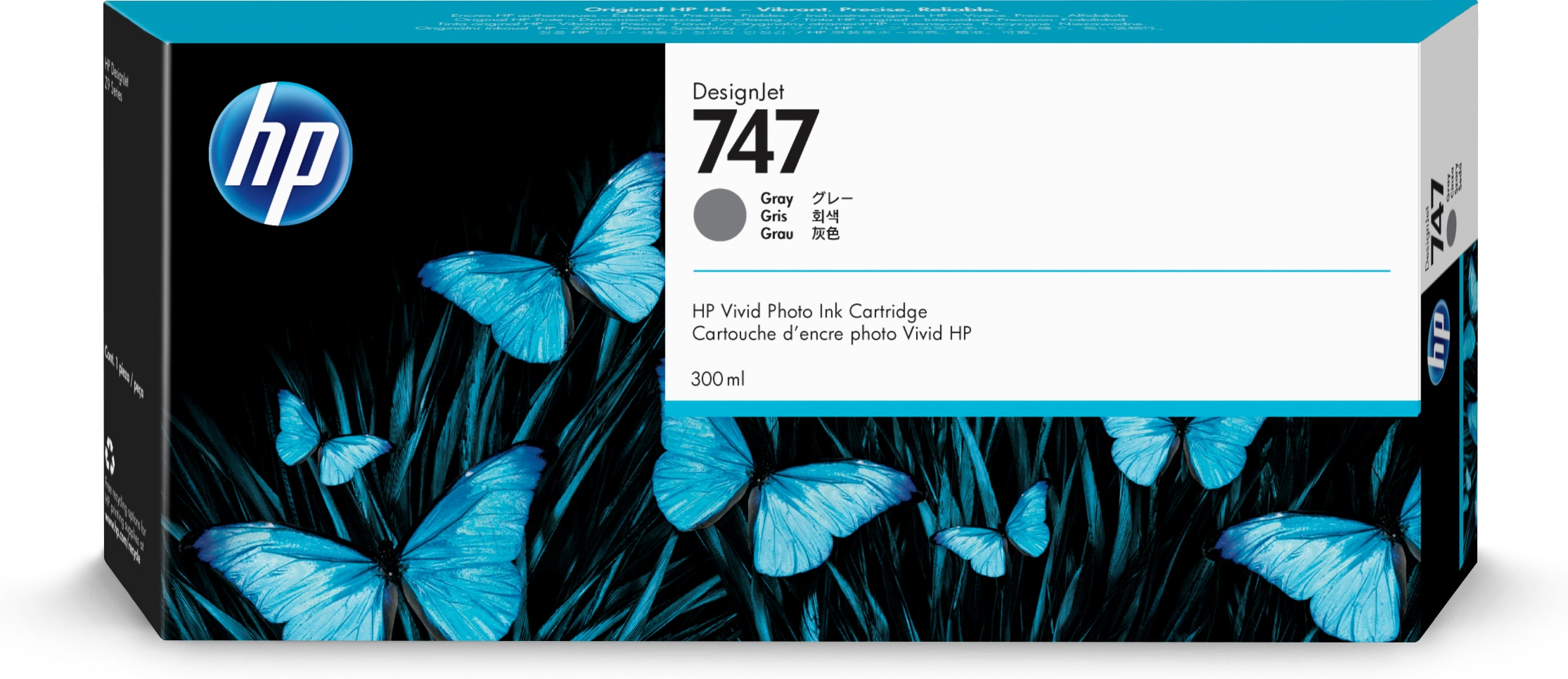Image of HP P2V86A/747 Ink cartridge gray 300ml for HP DesignJet Z 9+
