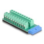 DeLOCK 67191 cable gender changer USB header - 19 pin Terminal block - 20 pin Black, Green