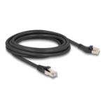 DeLOCK RJ45 Network Cable Cat.8.1 S/FTP plug 45° left angled to plug straight up to 40 Gbps 3 m black