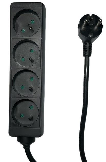 Microconnect MC-PS040150FRB power extension 1.5 m 4 AC outlet(s) Indoor Black