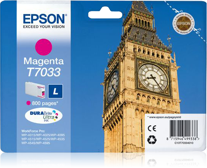 Image of Epson C13T70334010/T7033 Ink cartridge magenta, 800 pages ISO/IEC...