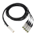 HPE 100Gb QSFP28 to 4x25Gb SFP28 3m Direct Attach Copper Cable InfiniBand och fiberoptisk kabel QSFP+ 4x QSFP+ Gjuten aluminium, Svart