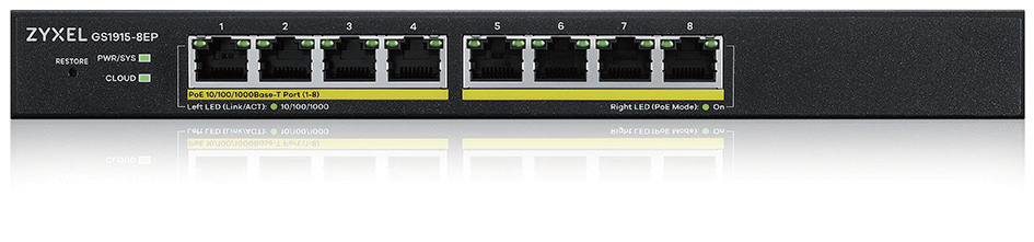 Image of Zyxel GS1915-8EP Managed L2 Gigabit Ethernet (10/100/1000) Power...